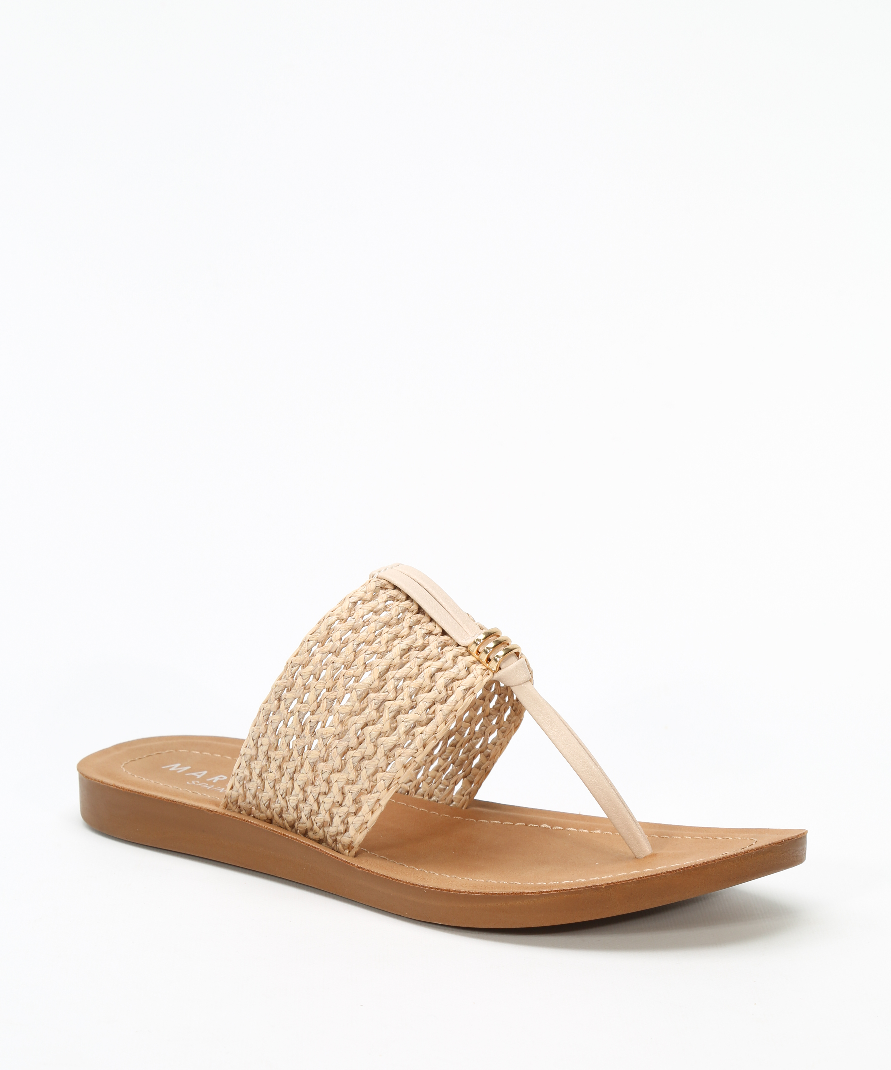 Sandalias planas rejilla rafia image number null